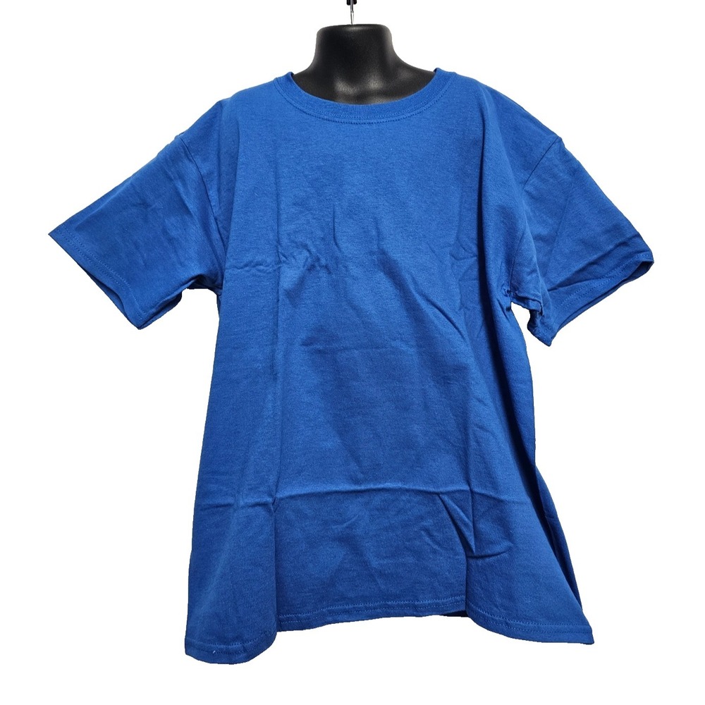 New Gildan cobalt blue‎ short sleeve tee tshirt kids L